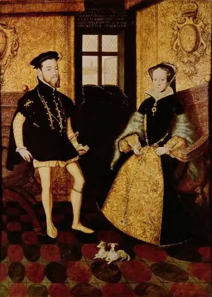 Painting of Maria I and Felipe II by  
Hans Eworth